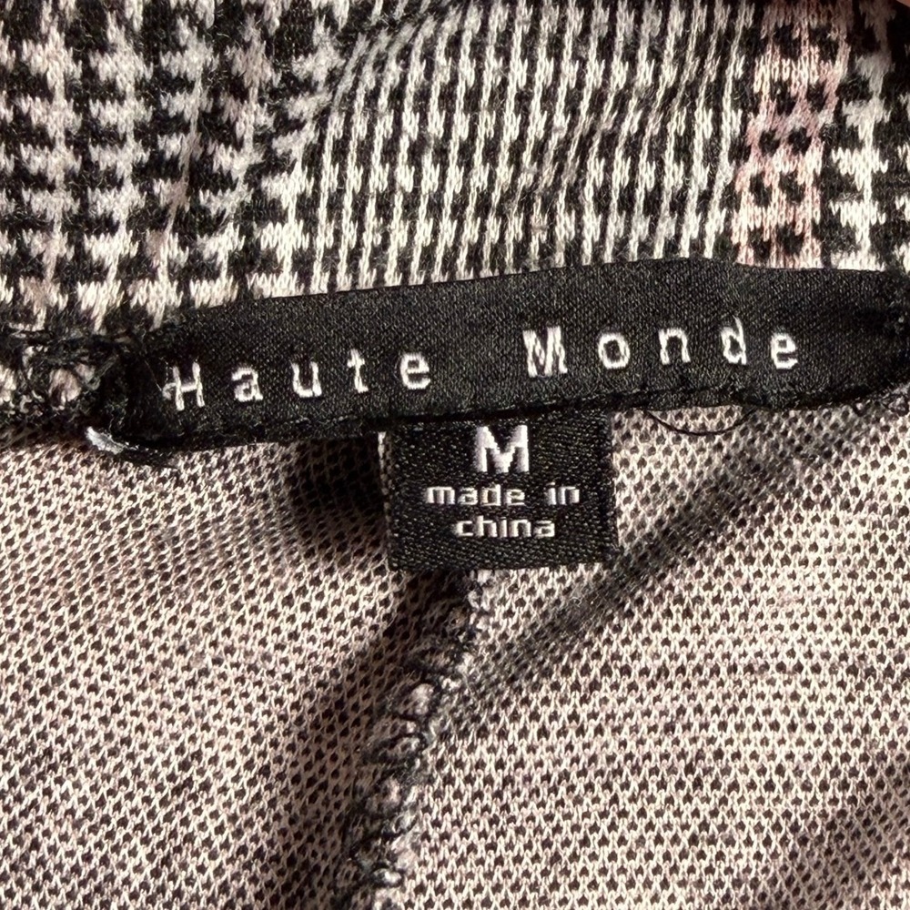 Haute Monde Shorts Women Medium Pink Black Glen Plaid Tie Waist High Rise - Picture 3 of 5